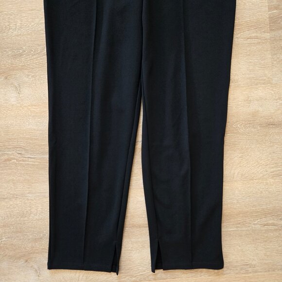H&M Black Creased Tapered Suit Pants Small Crêpe Jersey High Waist New With Tags - Picture 7 of 16